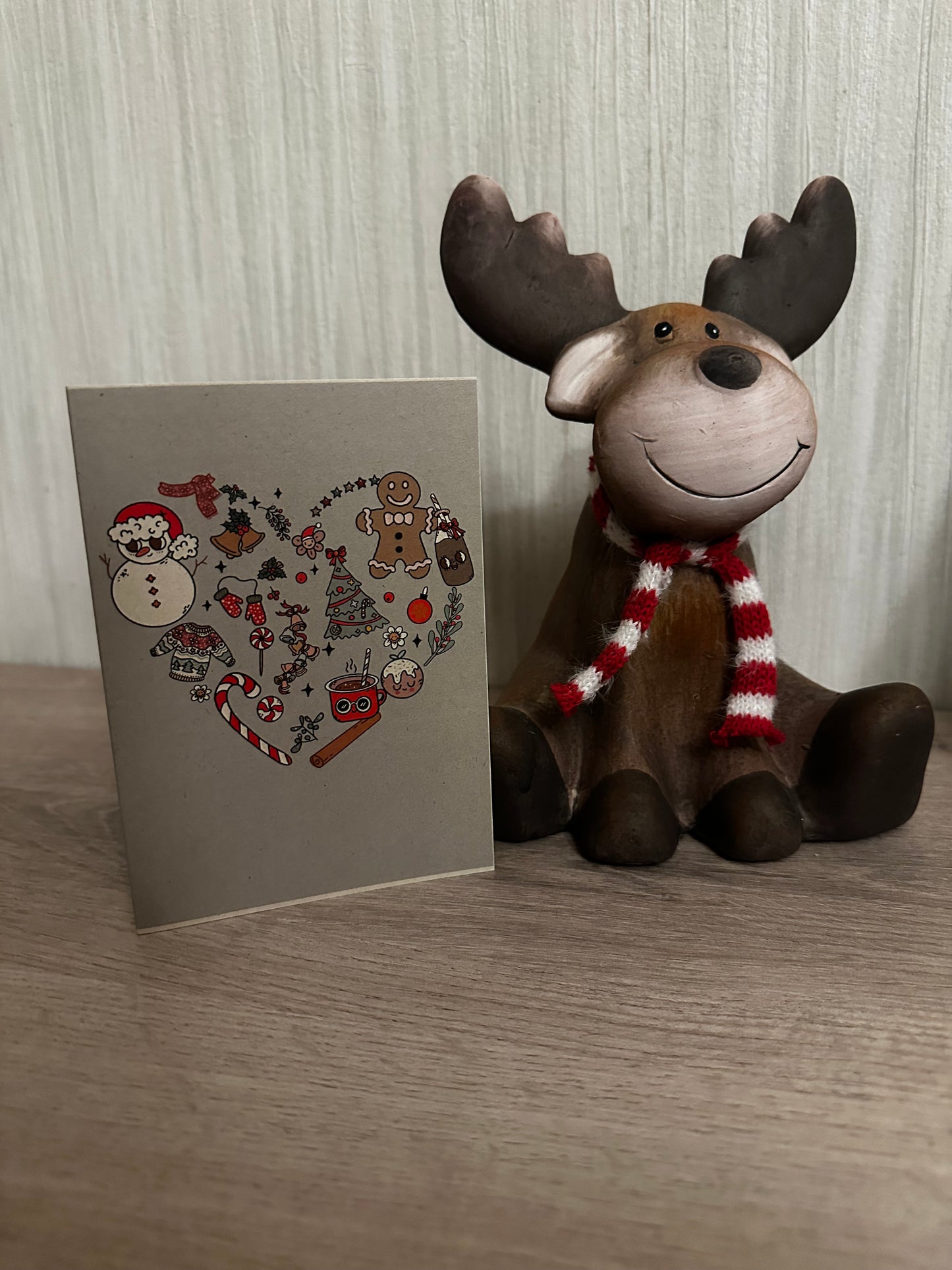 kerstkaart hartvormig