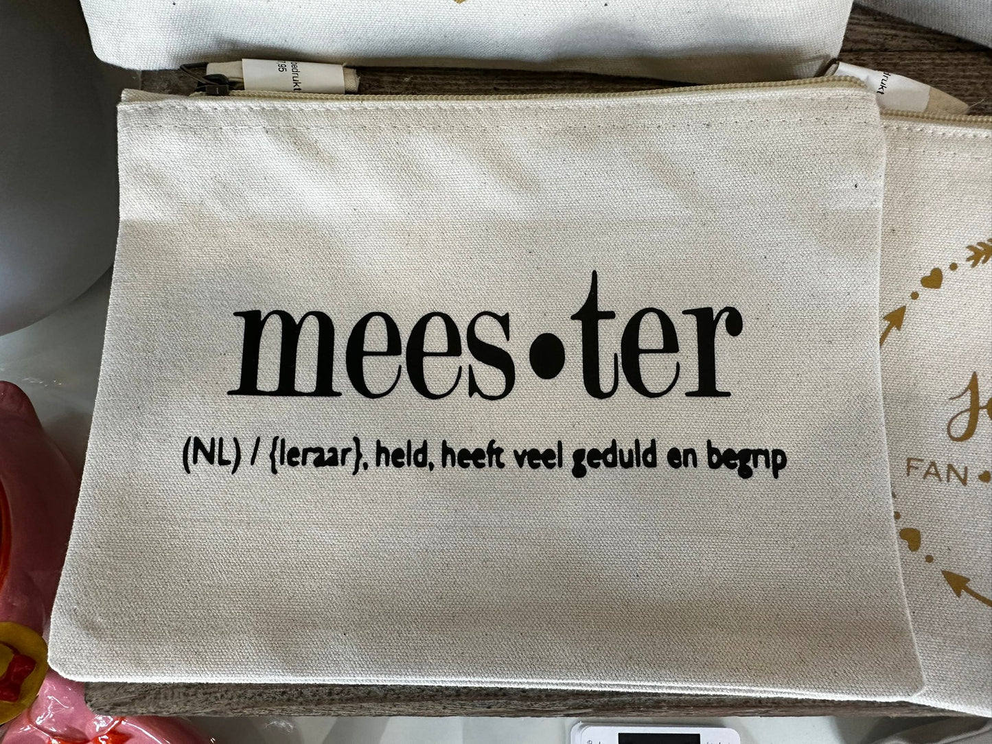 Opbergtasje Meester (NL)/(leraar), held, heeft veel geduld en bergrip