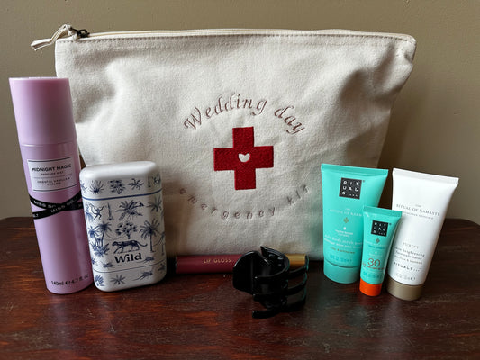 Geborduurde toilet-/make-uptas